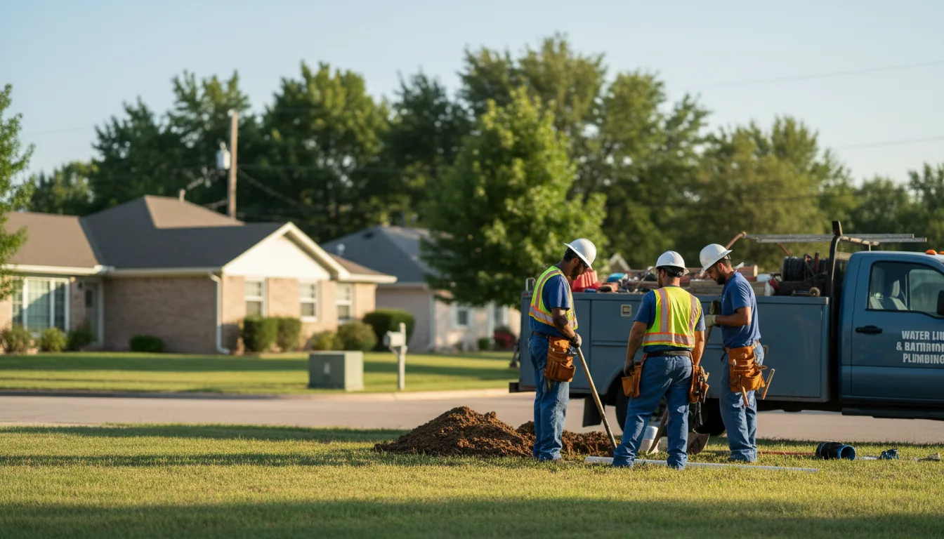 Residential water line and bathroom plumbing service in Columbus, WI